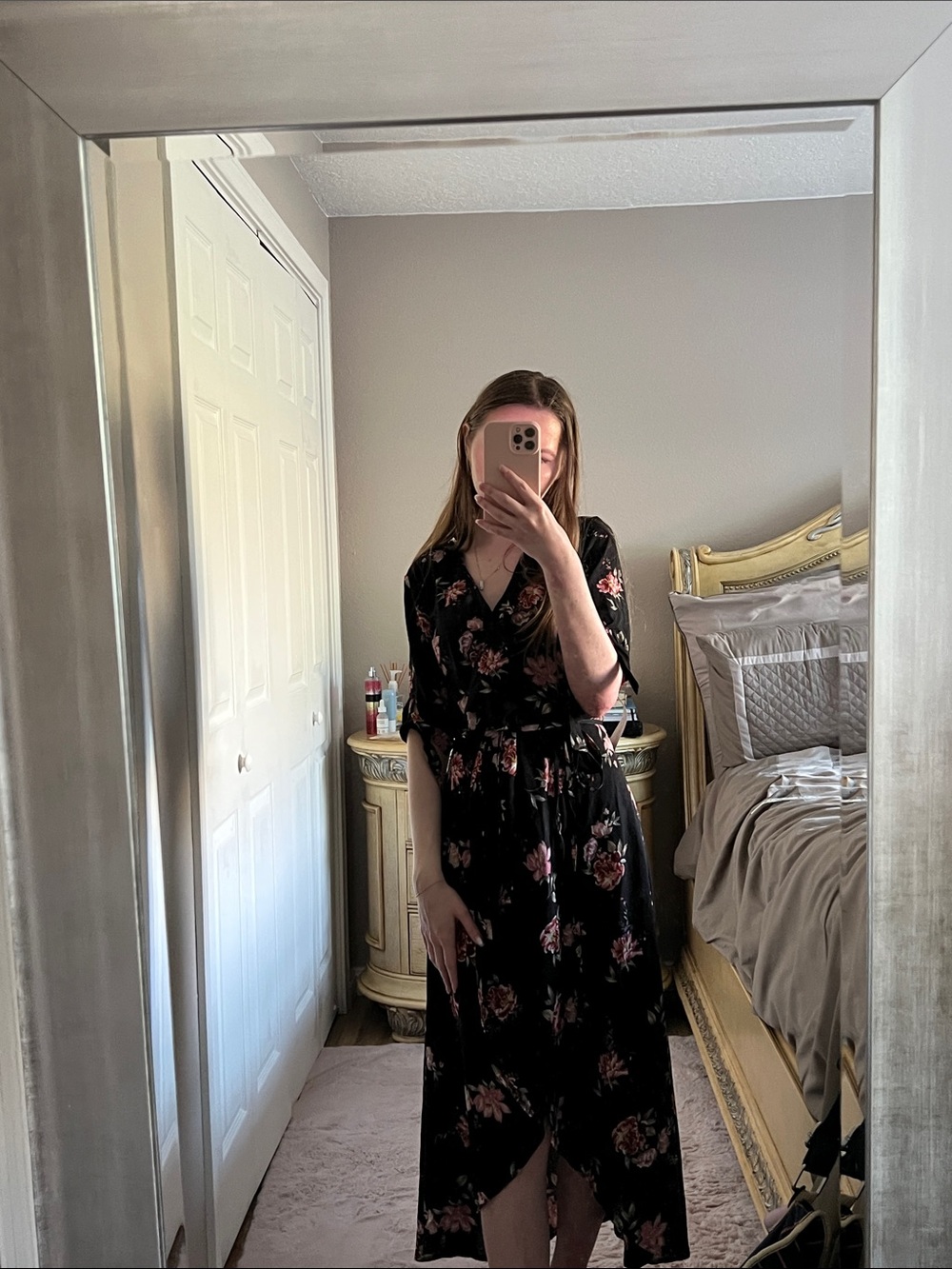 AX Paris Black Floral Wrap Dress